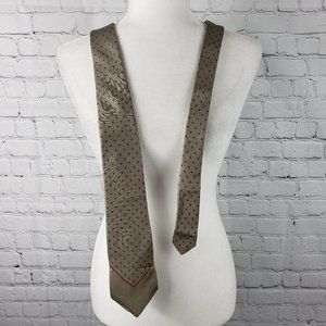Christian Dior Paris New York Bronze Silk Neck Tie